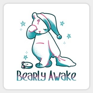 Bearly Awake Kawaii Bear by Tobe Fonseca Sticker